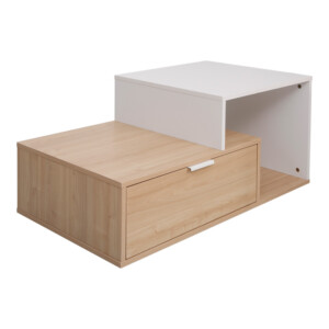 Τραπέζι σαλονιού Vople pakoworld σε φυσική-λευκή απόχρωση 90x50x40εκ-225-000072