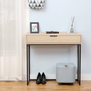 Κονσόλα Joumpa pakoworld με συρτάρι σε φυσική απόχρωση με μαύρο μέταλλο 80x28x76.5εκ-225-000073