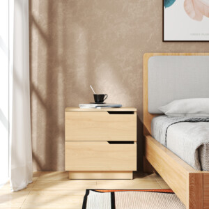 Κομοδίνο Verena I pakoworld σε φυσική απόχρωση 48x40x48εκ-225-000080