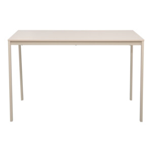 Τραπέζι Faragio pakoworld μέταλλο σε μπεζ απόχρωση με γκρι μεταλλικά πόδια 120x75x75εκ-225-000083