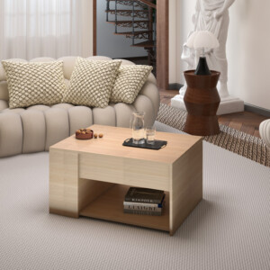 Τραπέζι σαλονιού Aravis pakoworld πολυμορφικό σε φυσική απόχρωση 80x60x42εκ-225-000085