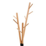 Καλόγερος ρούχων Sigar pakoworld μέταλλο-ξύλο σε μαύρη-φυσική απόχρωση 49x51x187εκ-226-000032