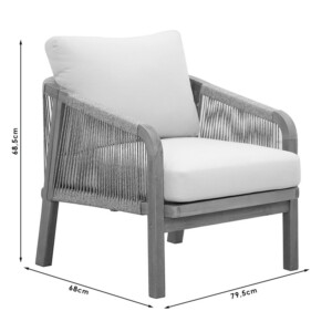 Σαλόνι κήπου Malibu pakoworld μασίφ ξύλο ακακίας-ύφασμα μπεζ-228-000014