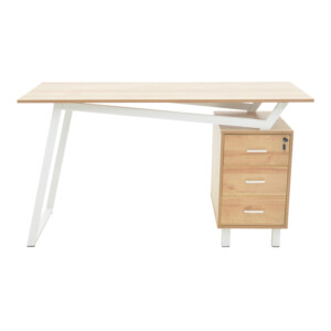 Γραφείο εργασίας με συρτάρια Prosper pakoworld μελαμίνης φυσικό-λευκό 140x60x76εκ-230-000030