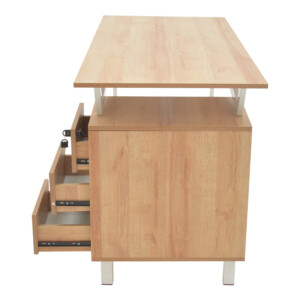 Γραφείο εργασίας με συρτάρια Prosper pakoworld μελαμίνης φυσικό-λευκό 140x60x76εκ-230-000030