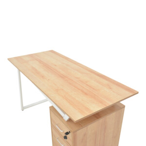 Γραφείο εργασίας με συρτάρια Prosper pakoworld μελαμίνης φυσικό-λευκό 140x60x76εκ-230-000030