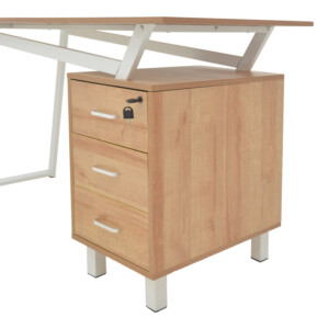 Γραφείο εργασίας με συρτάρια Prosper pakoworld μελαμίνης φυσικό-λευκό 140x60x76εκ-230-000030