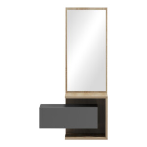 Έπιπλο εισόδου Kendi pakoworld επιτοίχιο με καθρέπτη σε γκρι-sonoma απόχρωση 49.1x31.3x90εκ-230-000055