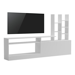 Σύνθετο σαλονιού Seruno pakoworld σε λευκή απόχρωση 170x25x100εκ-230-000067