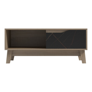 Τραπέζι σαλονιού Judas pakoworld σε μαύρο μαρμάρου-sonoma απόχρωση  90x45x38.5εκ-230-000096