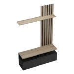 Σύνθετο σαλονιού Perlento pakoworld σε μαύρο με sonoma απόχρωση 140x41x219.5εκ-230-000099