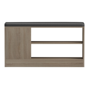 Παπουτσοθήκη-σκαμπό Deboule pakoworld 8 ζευγών σε sonoma-μαύρη απόχρωση 90x30x46εκ-230-000117