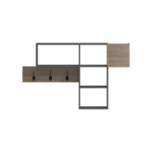 Κρεμάστρα τοίχου Wenia pakoworld σε sonoma-ανθρακί απόχρωση 99.5x15x61εκ-230-000119