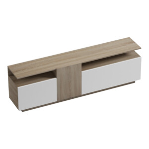 Μπουφές Vendora pakoworld σε sonoma-λευκή απόχρωση 150x29.5x46.3εκ-230-000122