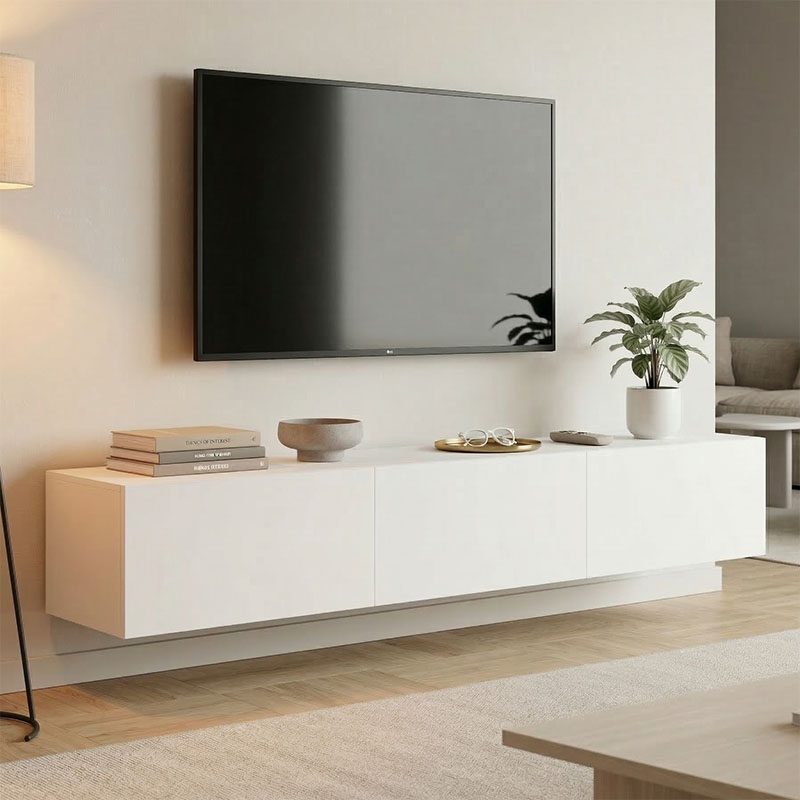 Έπιπλο τηλεόρασης επιτοίχιο με Led Rival pakoworld λευκό 180x35x30εκ-230-000195 Έπιπλο τηλεόρασης επιτοίχιο με Led Rival pakoworld λευκό 180x35x30εκ-230-000195