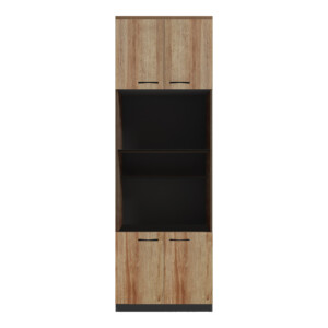 Ντουλάπα κουζίνας Rowan pakoworld σε ανθρακί-oak απόχρωση 60x42x182εκ-230-000199