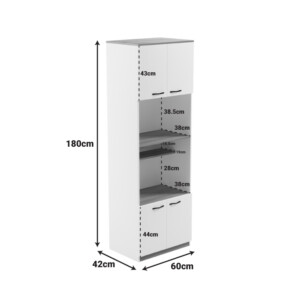 Ντουλάπα κουζίνας Rowan pakoworld σε ανθρακί-oak απόχρωση 60x42x182εκ-230-000199