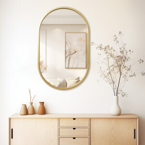 Καθρέπτης Ellipse pakoworld χρυσό 50x2x80εκ-233-000013