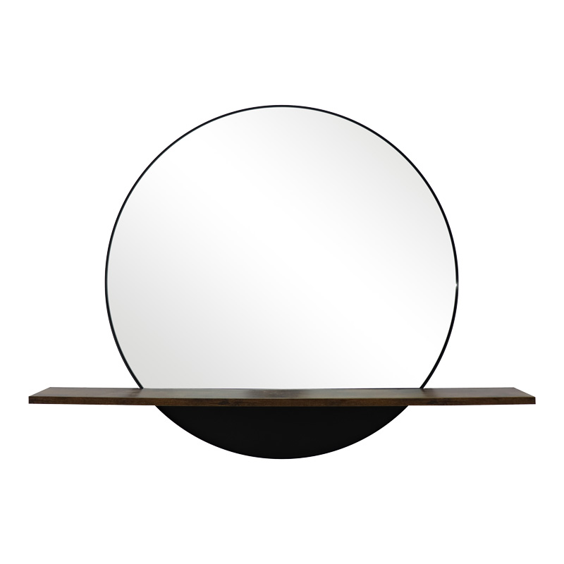 Καθρέπτης με ράφι Salmin pakoworld μέταλλο σε μαύρη απόχρωση 80x10x60εκ-233-000035