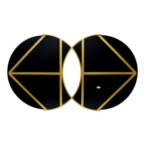 Καθρέπτης διπλός Miryata pakoworld μέταλλο σε χρυσή απόχρωση 105x3x60εκ-233-000036