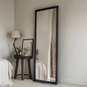 Καθρέπτης Ledalo pakoworld ξύλο σε μαύρη απόχρωση 45x4.5x130εκ-233-000042