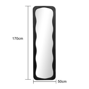 Καθρέπτης δαπέδου Lezour pakoworld βελούδο σε μαύρη απόχρωση 50x5x170εκ-233-000046