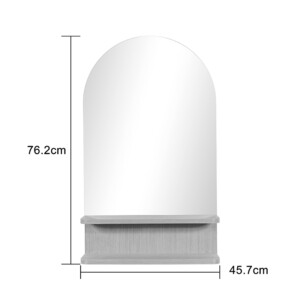 Καθρέπτης με ράφι Mensola pakoworld mdf σε φυσική απόχρωση 45.7x12.7x76.2εκ-233-000048