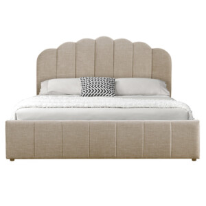 Κρεβάτι Tatiana pakoworld ύφασμα μπεζ με αποθηκευτικό χώρο 160x200εκ-234-000002