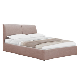 Κρεβάτι Violaine pakoworld ύφασμα μπεζ με αποθηκευτικό χώρο 160x200εκ-234-000008