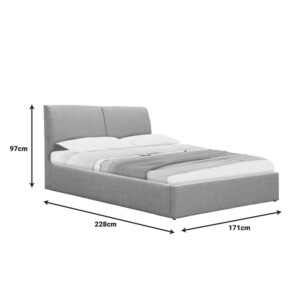 Κρεβάτι Violaine pakoworld ύφασμα μπεζ με αποθηκευτικό χώρο 160x200εκ-234-000008