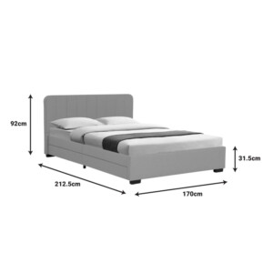 Κρεβάτι Veloty pakoworld ύφασμα μπεζ με συρτάρια 150x200εκ-234-000013