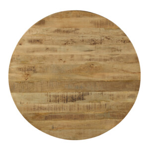 Τραπέζι Royalty pakoworld μασίφ ξύλο mango 4εκ καρυδί-πόδι μαύρο Φ150x77εκ-240-000002