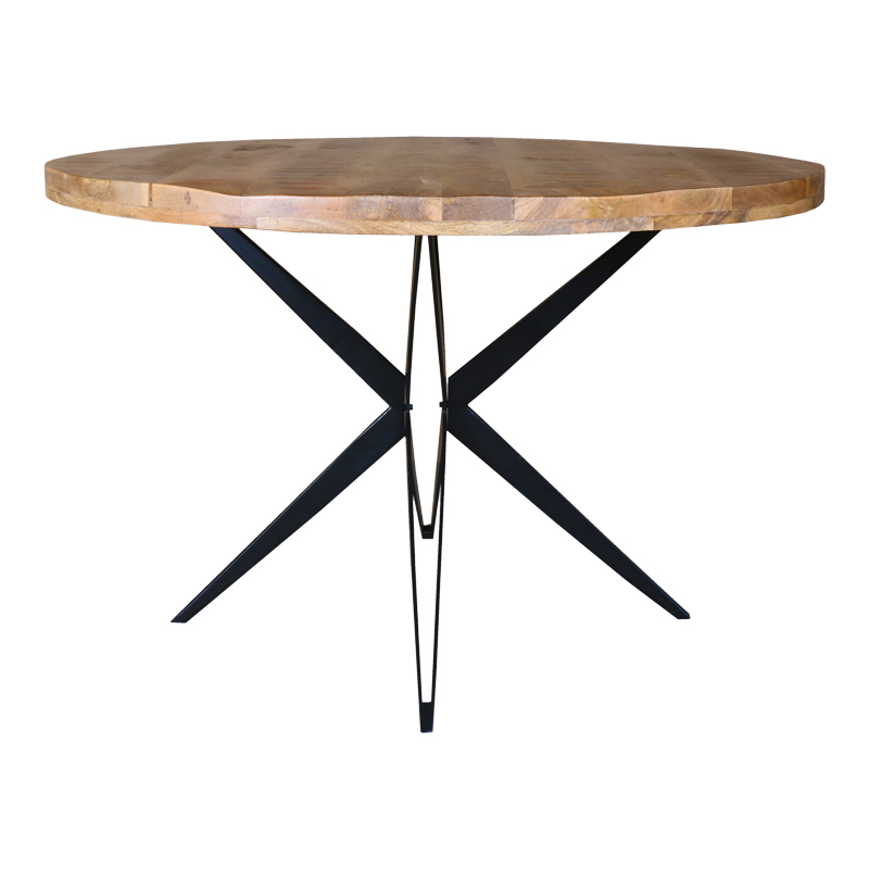 Τραπέζι Bocco Ι pakoworld ξύλο mango φυσικό 3εκ με μαύρα μεταλλικά πόδια Φ150x77εκ-240-000012 Τραπέζι Bocco Ι pakoworld ξύλο mango φυσικό 3εκ με μαύρα μεταλλικά πόδια Φ150x77εκ-240-000012