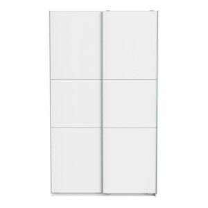 Ντουλάπα ρούχων Kawen pakoworld δίφυλλη με συρόμενες πόρτες λευκό 116.5x60x203εκ-244-000009