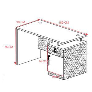 Γραφείο εργασίας επαγγελματικό Oscar pakoworld σε καρυδί-ανθρακί απόχρωση 180x90x76εκ-246-000024