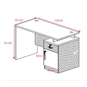 Γραφείο εργασίας επαγγελματικό Oscar pakoworld σε καρυδί-ανθρακί απόχρωση 150x80x76εκ-246-000025