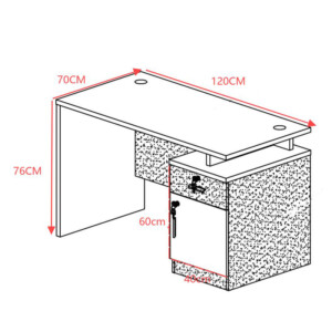 Γραφείο εργασίας επαγγελματικό Oscar pakoworld σε καρυδί-ανθρακί απόχρωση 120x70x76εκ-246-000026