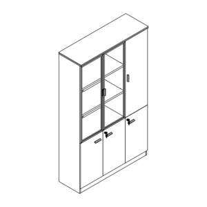 Ντουλάπα γραφείου επαγγελματική Oscar pakoworld σε καρυδί-ανθρακί απόχρωση120x40x200εκ-246-000028