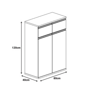 Ντουλάπι γραφείου επαγγελματικό Oscar pakoworld σε καρυδί-ανθρακί απόχρωση 80x40x120εκ-246-000030