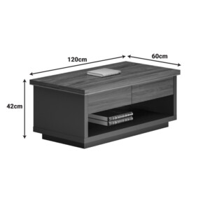 Τραπέζι γραφείου επαγγελματικό Oscar pakoworld σε καρυδί-ανθρακί απόχρωση 120x60x42εκ-246-000031