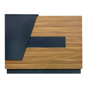 Γραφείο reception επαγγελματικό Oscar pakoworld σε καρυδί-ανθρακί απόχρωση 140x65x110εκ-246-000032