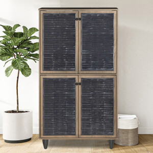 Παπουτσοθήκη-ντουλάπι Ronan pakoworld χρώμα καρυδί 70.5x35x122εκ-249-000016