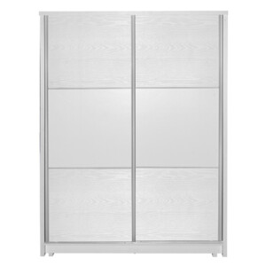 Ντουλάπα ρούχων Chase pakoworld δίφυλλη με συρόμενες πόρτες χρώμα λευκό 152.5x56.5x185εκ-249-000019