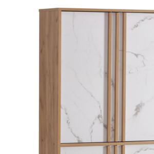 Παπουτσοθήκη-ντουλάπι Kumen pakoworld oak μαρμάρου μελαμίνης 74x38x174εκ-249-000055