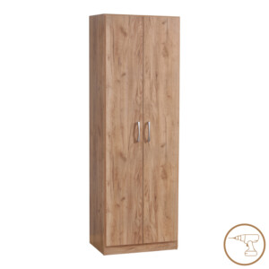 Ντουλάπα Jonar pakoworld δίφυλλη oak μελαμίνης 60x42x180εκ-249-000057