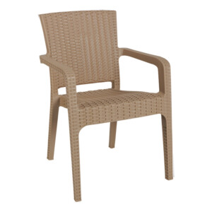 Τραπεζαρία Icoan-Halcyon pakoworld σετ 3τεμ PP σε cappuccino απόχρωση-253-000093