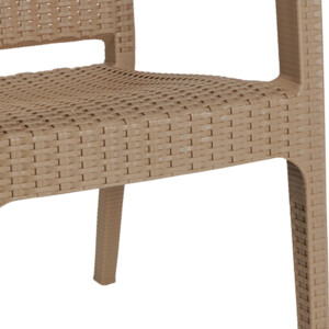 Τραπεζαρία Icoan-Halcyon pakoworld σετ 3τεμ PP σε cappuccino απόχρωση-253-000093