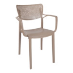 Τραπεζαρία Icon-Frontline pakoworld σετ 5τεμ PP σε cappuccino απόχρωση-253-000096