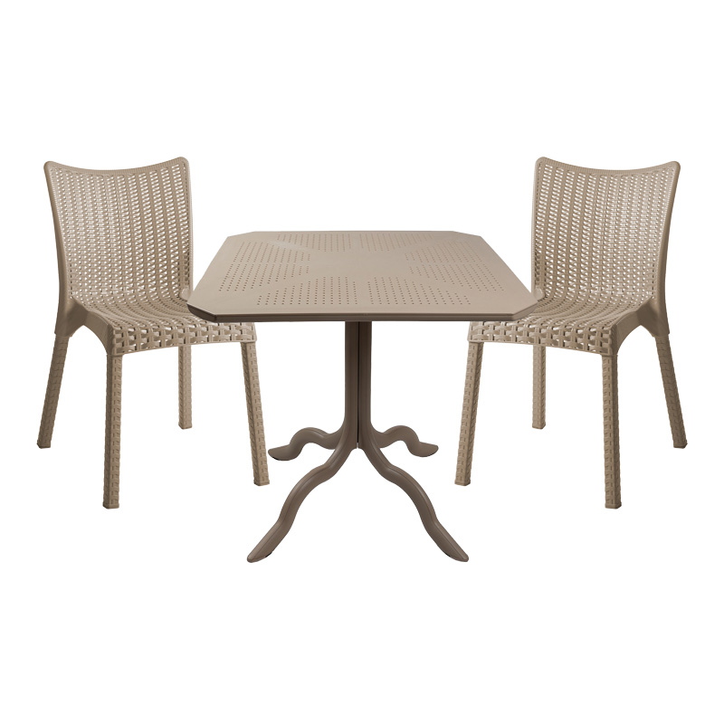 Τραπεζαρία Icon-Confident pakoworld σετ 3τεμ PP σε cappuccino απόχρωση-253-000099 Τραπεζαρία Icon-Confident pakoworld σετ 3τεμ PP σε cappuccino απόχρωση-253-000099