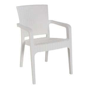 Τραπεζαρία Icon-Halcyon pakoworld σετ 3τεμ PP σε λευκή απόχρωση-253-000104